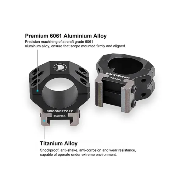 monturas raíl Weaver titanio detalle 1